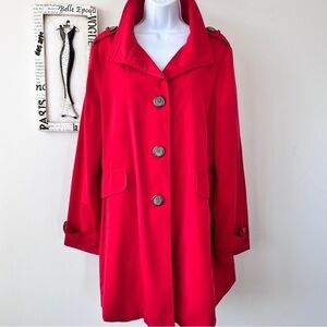 Vintage Marvin Richard’s Red Swing Trench Coat Raincoat Women’s Size XL